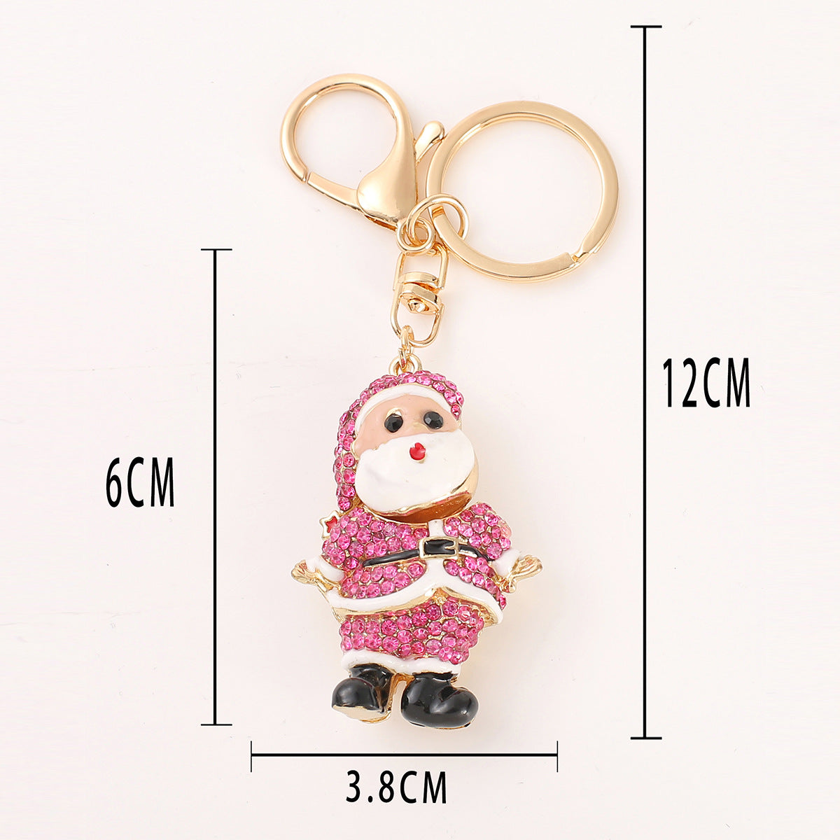 Wholesale Christmas Santa Claus Alloy Diamond Keychain